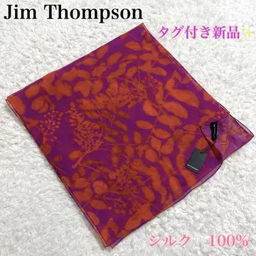 택 포함 새상품 Jim Thompson 실크 100% 스카프 보타니컬
