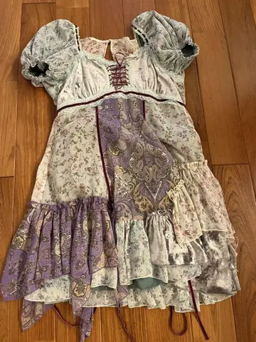 rurumu: 페어리 그런지 레이스업 미니 드레스