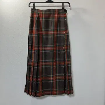 새상품급 쉽스 타탄 체크 패턴 롱 랩 스커트 잉글랜드제