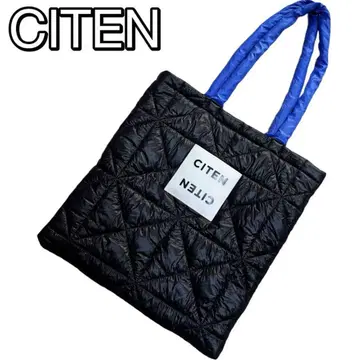 새상품급 CITEN 블랙 블루 퀼팅 토트백 경량
