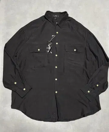 90s phiz 피즈 실크 100% 긴팔 셔츠 데드스탁 XL