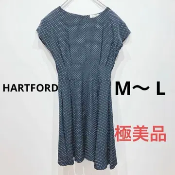 [컨디션 최상] HARTFORD 사이즈:M~L 원피스 네이비(도트 무늬)