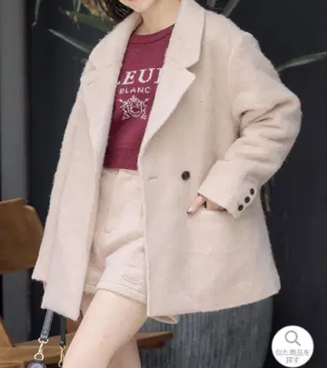 [ 미사용 ] chico 샤기 자켓 코트 그레이지