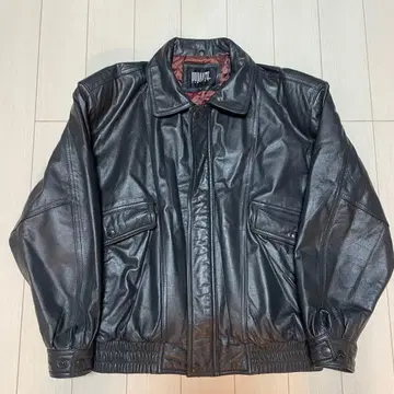 듀란테 90s 블랙 가죽 플라이트 자켓 M 소가죽 빈티지
