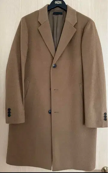 UNIQLO 남성용 울 캐시미어 체스터 코트 브라운 S 사이즈