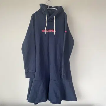 MILKFED. 후드 부착 트레이닝복 원피스 네이비 sizeM