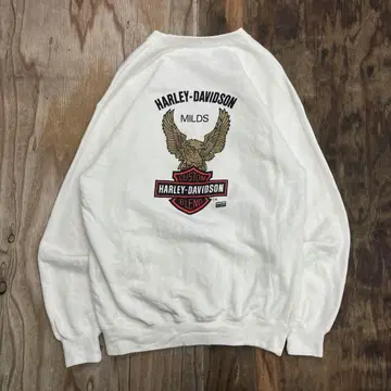 Harley-Davidson 맨투맨 백 프린트 화이트 VINTAGE