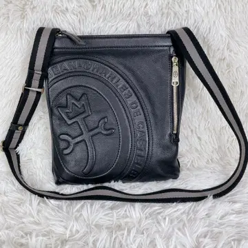 [ 새상품급 ] 까스텔바작 블랙 가죽 숄더백 엠보싱 로고