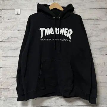 [ THRASHER ] 프론트 로고 풀오버 후드티 스페이드 택 00s