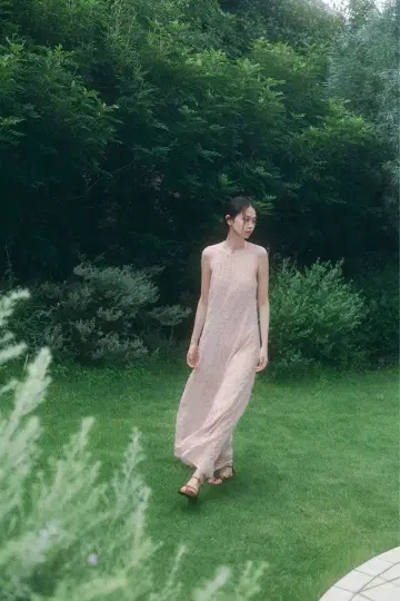 ZARA 프린지 홀더넥 원피스 핑크 XL