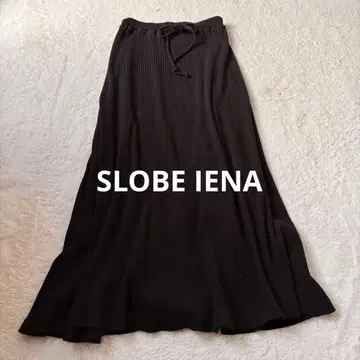 IENA 리브 니트 미라인 스커트 프리 블랙