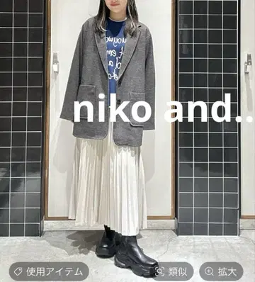 완판템 미사용 niko and - 니코앤드 레더라이크 플리츠 스커트 M
