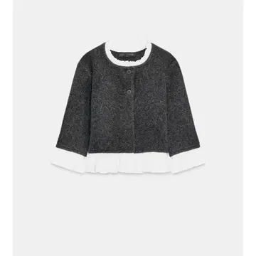 완판 ZARA 포플린 콤비 니트 자켓