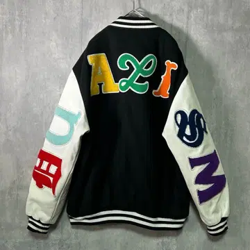 완판템 DUALISM multi font varsity jacket