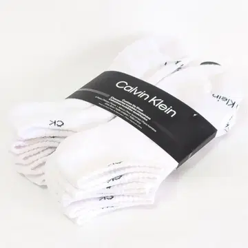 Calvin Klein 삭스 6족 세트 복숭아뼈 심플 화이트