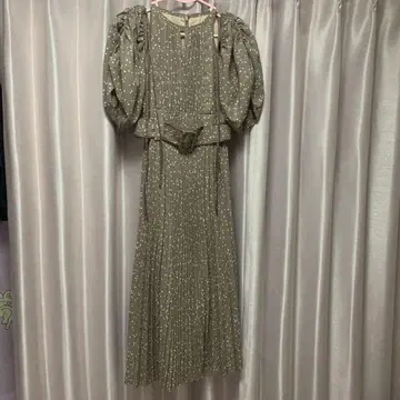 SNIDEL 2WAY 볼륨 슬리브 프린트 원피스 브라운