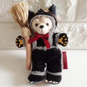새상품급 더피 2009 할로윈 검은 고양이 스트랩 봉제 인형 배지