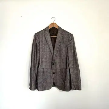 ZARA 브라운 체크 무늬 테일러드 자켓