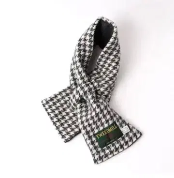 정가 8690엔 트위드밀 별주 크로스 머플러 블랙 하운드투스