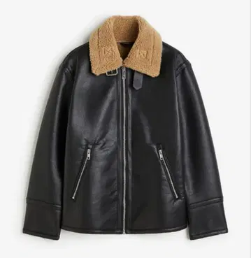 H&M 레귤러핏 보아 라이닝 자켓 남성용 M 블랙