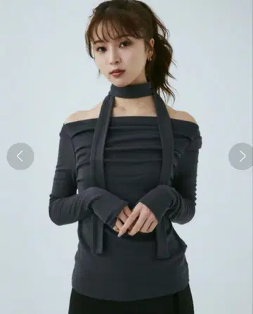 MIEL CRISHUNANT 머플러 세트 개더 티셔츠