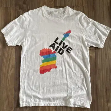 LIVE AID T셔츠 L 사이즈 화이트
