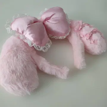 토끼 귀 머리띠 핑크