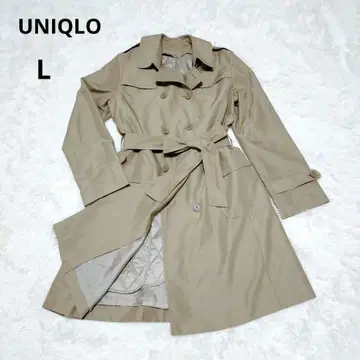 유니클로 트렌치코트 탈부착 가능 라이너 포함 베이지 더블 브레스트 L