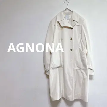 아그노나 AGNONA 고급 캐시미어 코트 이탈리아제 화이트 L