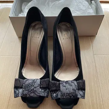 EIZO 블랙 오픈토 펌프스 24cm