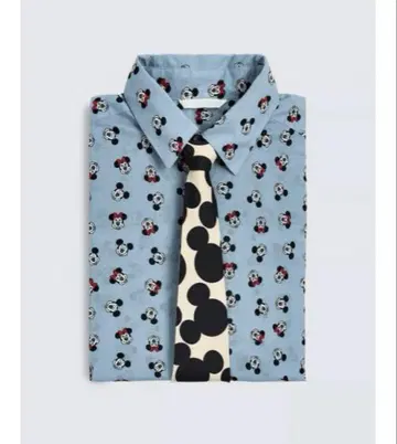 택 포함 새상품 ZARA 미키마우스 실루엣 넥타이 멀티 컬러