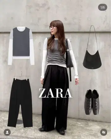 ZARA 트리플 레이어풍 T셔츠 L