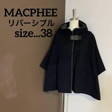 MACPHEE 맥피 리버서블 판초 체크 후드 울