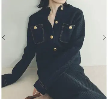anuans 아뉴앙스 노카라 니트 자켓