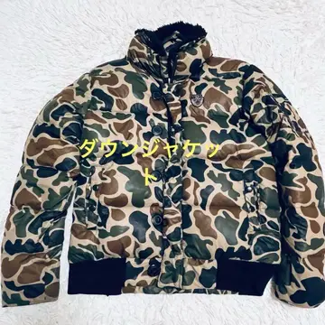 다운 자켓 골프 카모 패턴 자켓 플리스 안감 부착 남성용 XL
