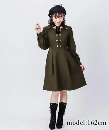 axes femme 밀리터리 원피스 카키