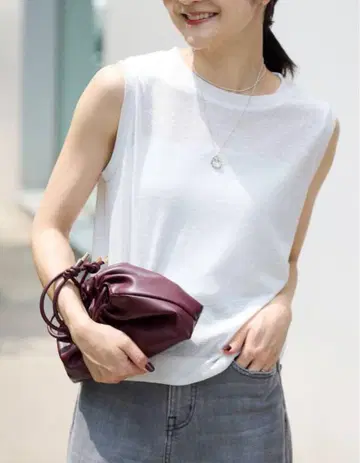 SLOBE IENA 슬라브 천축 슬리브리스 TEE