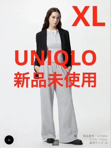 [인기] UNIQLO 맨투맨 와이드 팬츠 그레이 XL UNIQLO C