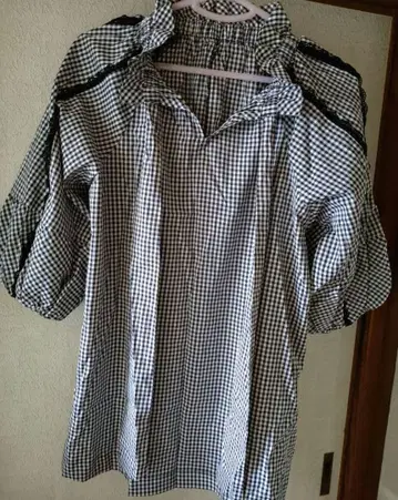 Massimo Dutti 깅엄 체크 5부 소매 셔츠