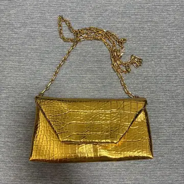 ZARA 골드 크로커다일 패턴 파티 백 미사용