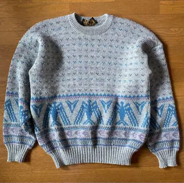 NORLANDER 노르웨이산 울 니트 스웨터 노르딕 무늬