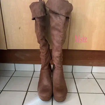 스웨이드풍 롱 부츠