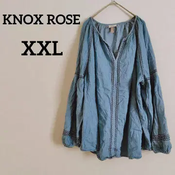 새상품급 KNOX ROSE [XXL] 여성용 상의 긴팔 셔츠 파랑