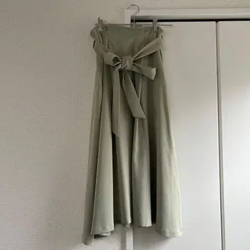 슬로브 이에나 SLOBE IENA 리본 포함 라이트 그린 플레어 스커트