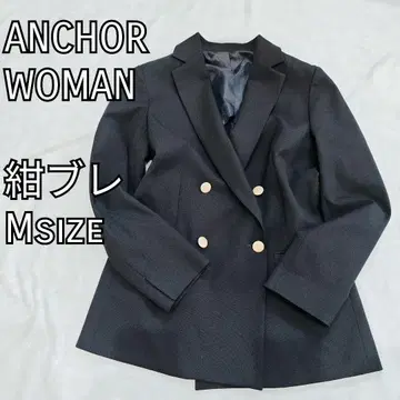 아오야마 양복 ANCHOR WOMAN 네이비 더블 자켓 금장 버튼 M