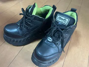 YOSUKE 요스케 통굽 스니커즈 23.0cm 블랙 그린