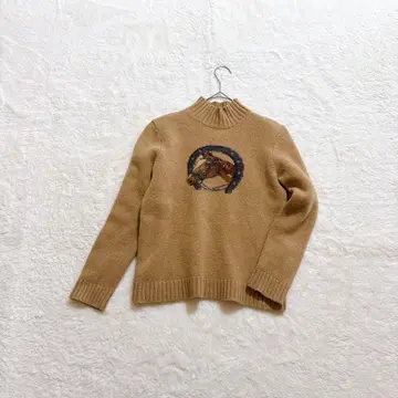 [새상품급] 랄프 로렌 말 패턴 하이넥 램스울 니트 빈티지 M