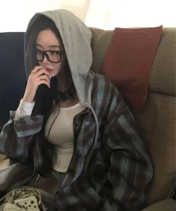 BELLIDE MADE 에어 플란쥬리 후드 체크 셔츠