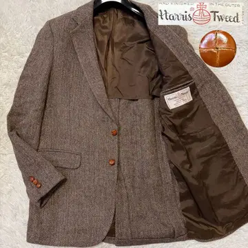 새상품급/XL 상당 해리스 트위드 테일러드 자켓 헤링본 호두 버튼