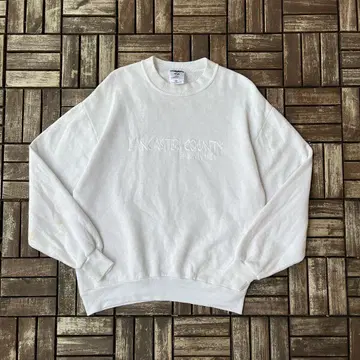 90s USA제 JERZEES 맨투맨 자수 화이트 vintage